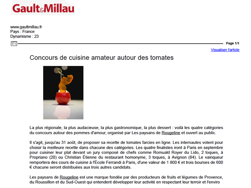 Gault & Millau, 27 mai 2015