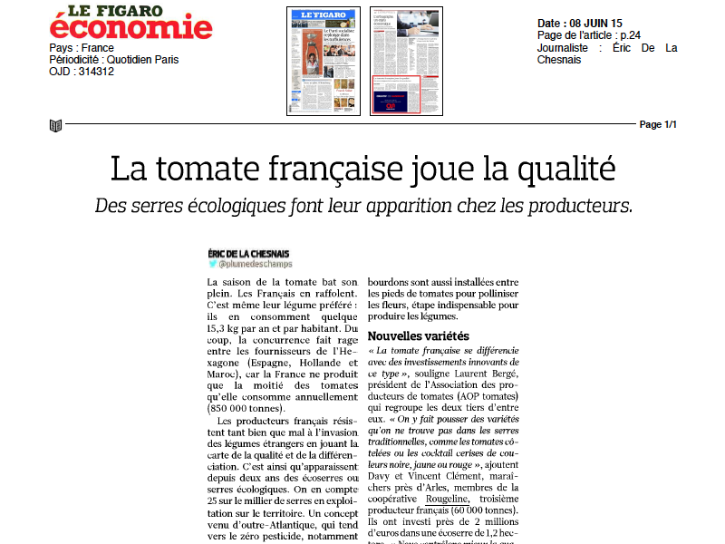 Le Figaro économie, 8 juin 2015