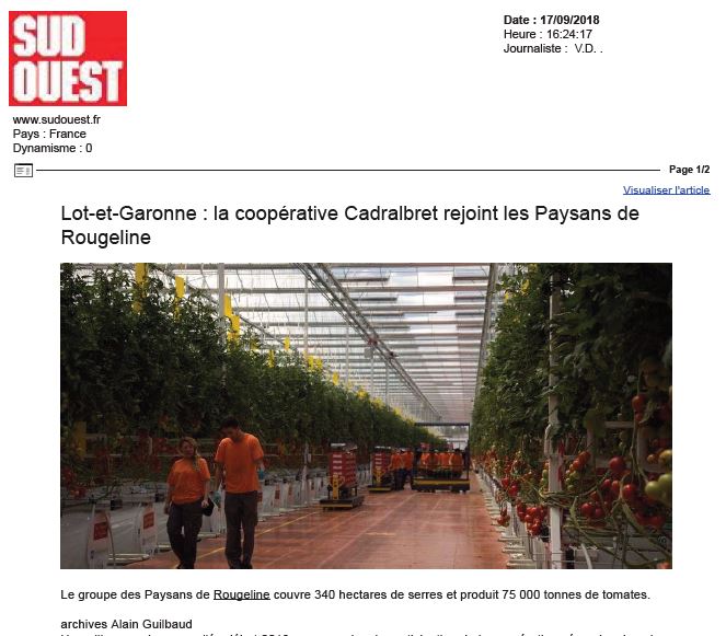 La coopérative Cadralbret rejoint les Paysans de Rougeline