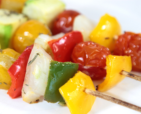 Brochettes de légumes colorés - 5 ingredients 15 minutes