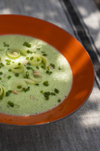 Soupe froide concombre chèvre frais