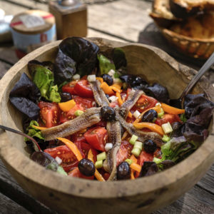 Salade tomates, poivrons et anchois